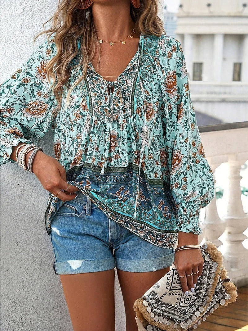 Bohemian Floral Blouse | Effortless & Feminine