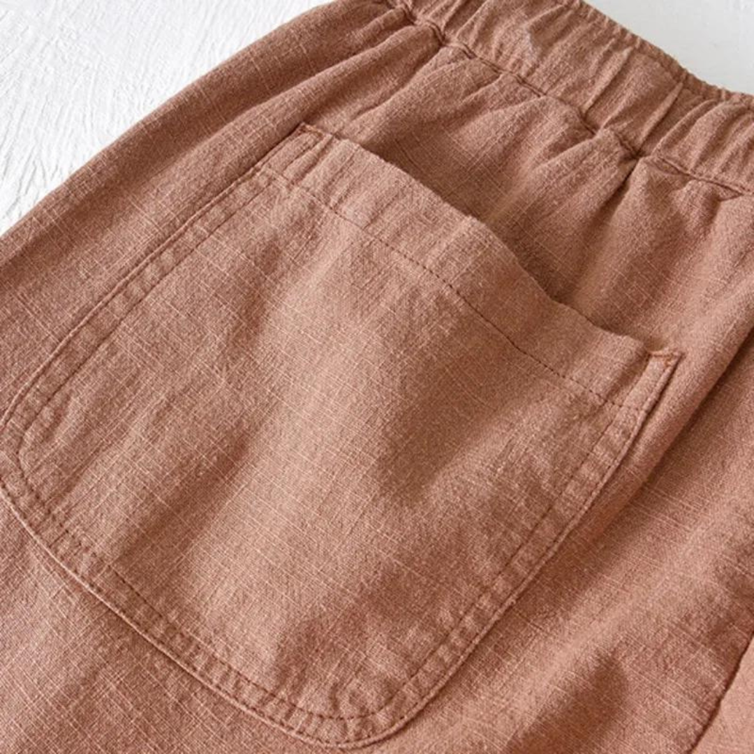 Men's Cotton-Linen Casual Shorts,