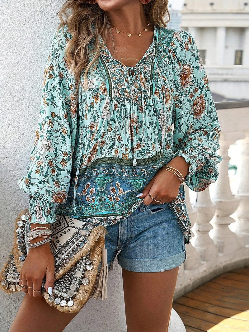 Bohemian Floral Blouse | Effortless & Feminine