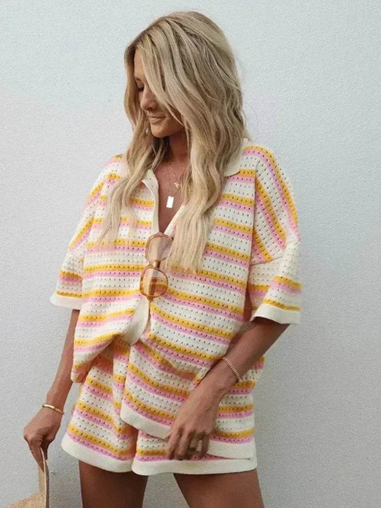 Striped Knit Summer Set | Lightweight & Stylish