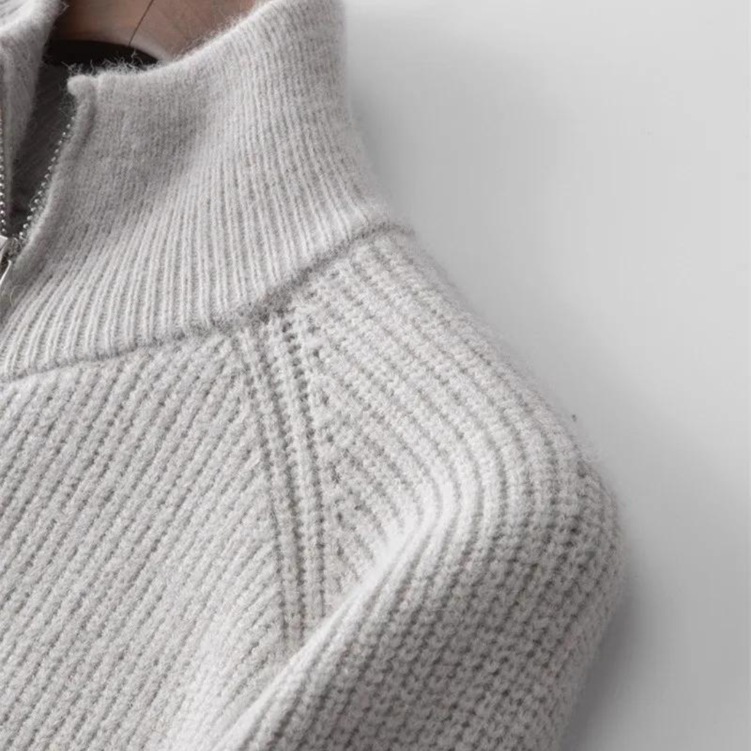 Cashmere Zip Sweater | Soft Lightweight Knit