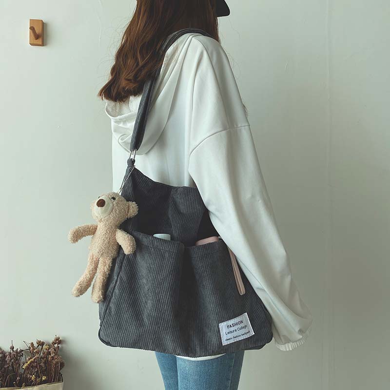 Casual Corduroy Tote Bag | Soft & Versatile