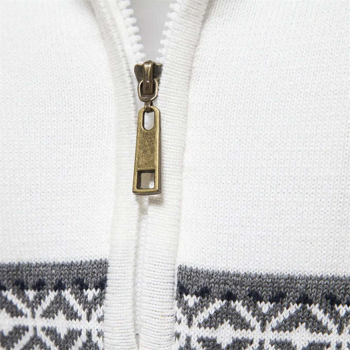 Wool Zip Sweater | Classic Knit Pullover