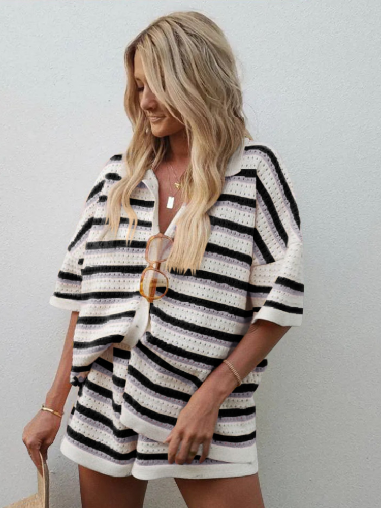 Striped Knit Summer Set | Lightweight & Stylish