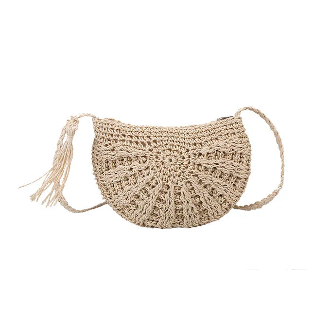 Boho Half-Moon Woven Bag | Artisanal & Chic