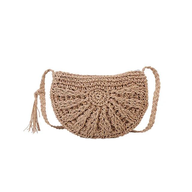 Boho Half-Moon Woven Bag | Artisanal & Chic