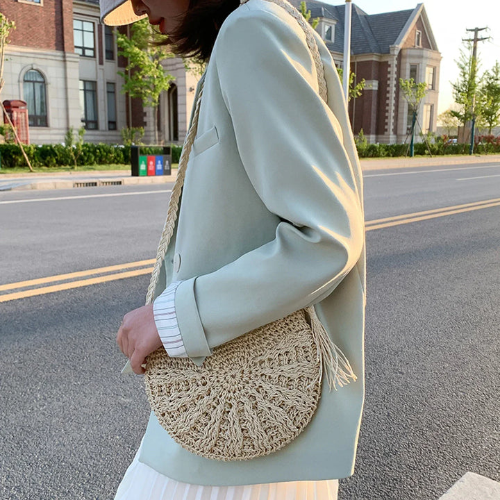 Boho Half-Moon Woven Bag | Artisanal & Chic