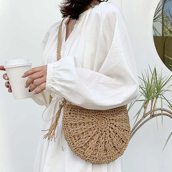 Boho Half-Moon Woven Bag | Artisanal & Chic