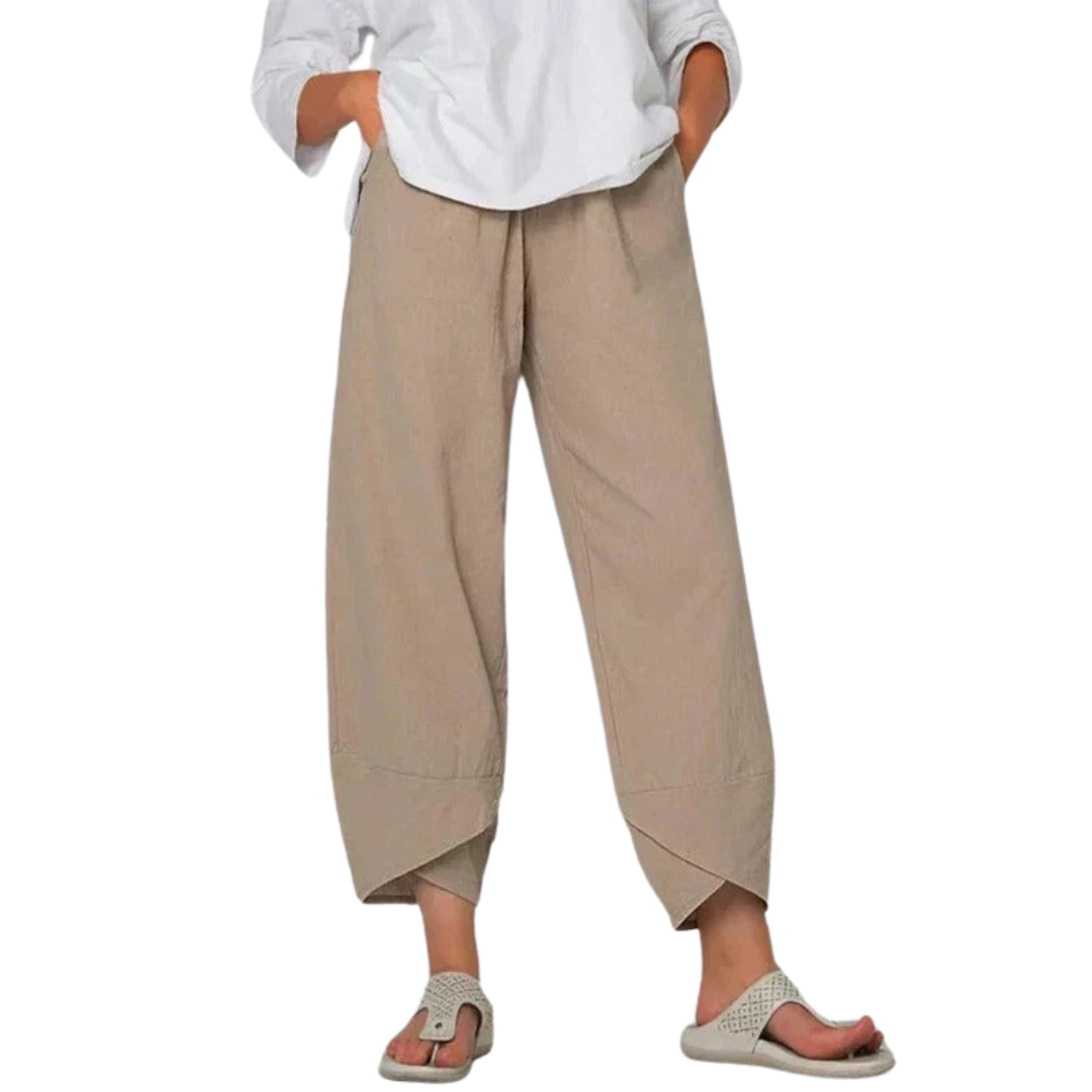 Women's High-Waisted Relaxed-Fit Trousers