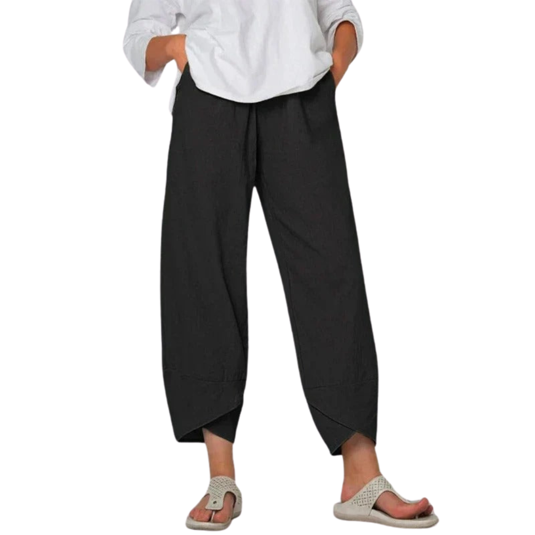 Women's High-Waisted Relaxed-Fit Trousers