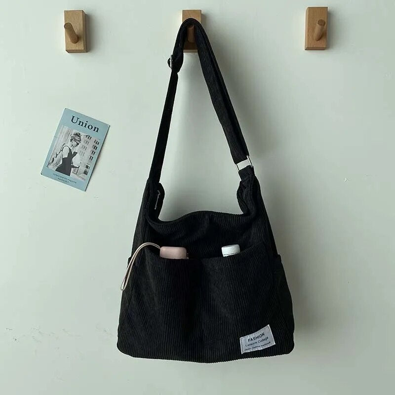 Casual Corduroy Tote Bag | Soft & Versatile