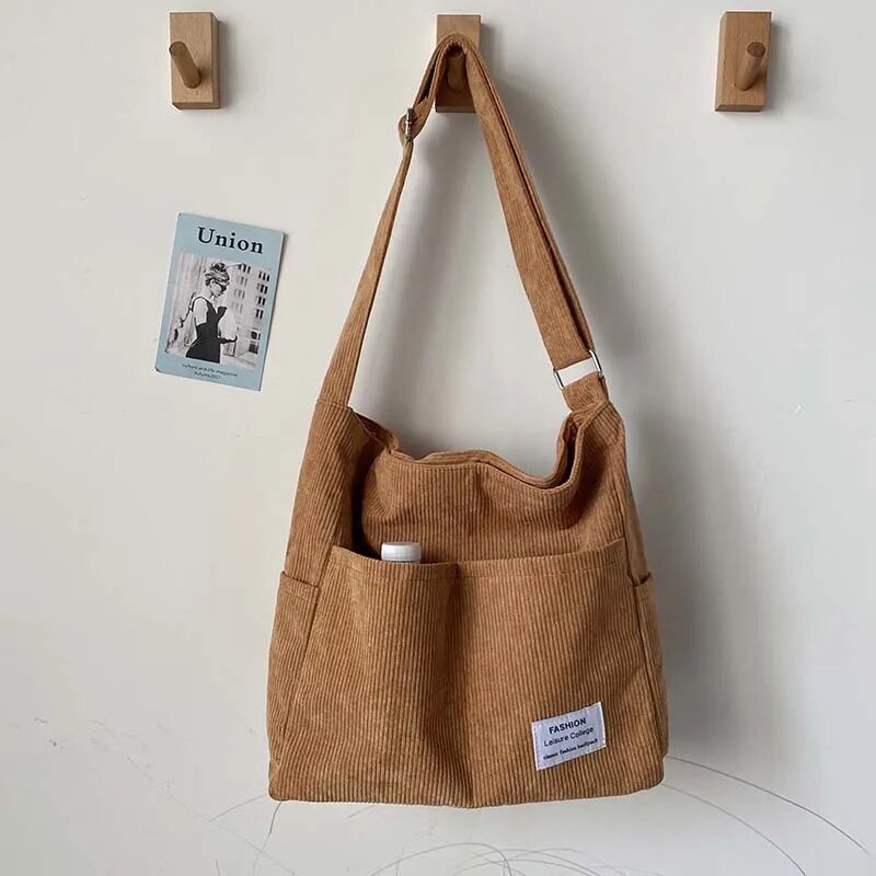 Casual Corduroy Tote Bag | Soft & Versatile