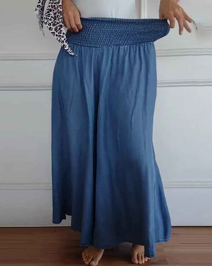 Flowy Wide-Leg Pants | Smocked Waist Design