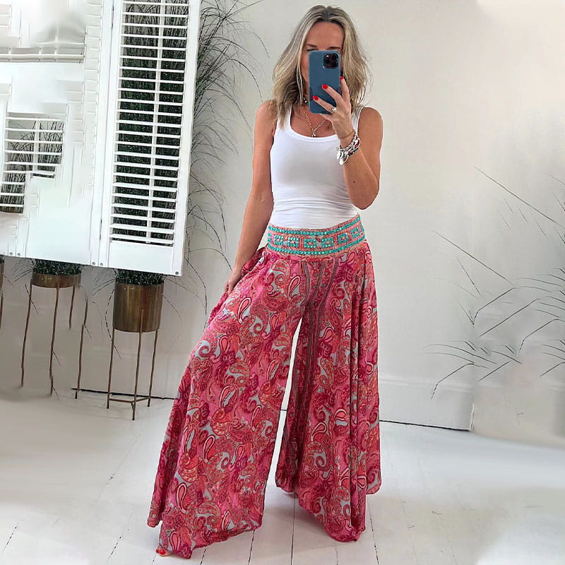 Boho Chic Wide-Leg Pants | Flowing Comfort